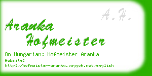 aranka hofmeister business card